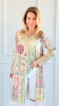 Garden Reverie Long Cardigan-160 Jackets-Origami Fashion Inc-Coastal Bloom Boutique, find the trendiest versions of the popular styles and looks Located in Indialantic, FL