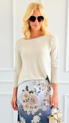 Soho Italian Boatneck Pullover - Ecru-140 Sweaters-Italianissimo-Coastal Bloom Boutique, find the trendiest versions of the popular styles and looks Located in Indialantic, FL