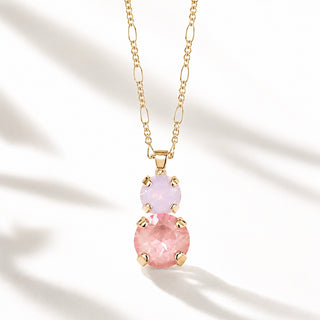 Double Drop Necklace - Light Peach - Katora