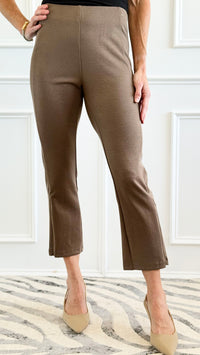 Effortless Stretch Seam-Front Pants - Taupe-170 Bottoms-Umgee-Coastal Bloom Boutique, find the trendiest versions of the popular styles and looks Located in Indialantic, FL
