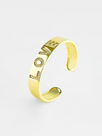 CZ LOVE Cuff Bracelet-230 Jewelry-NYC-Coastal Bloom Boutique, find the trendiest versions of the popular styles and looks Located in Indialantic, FL