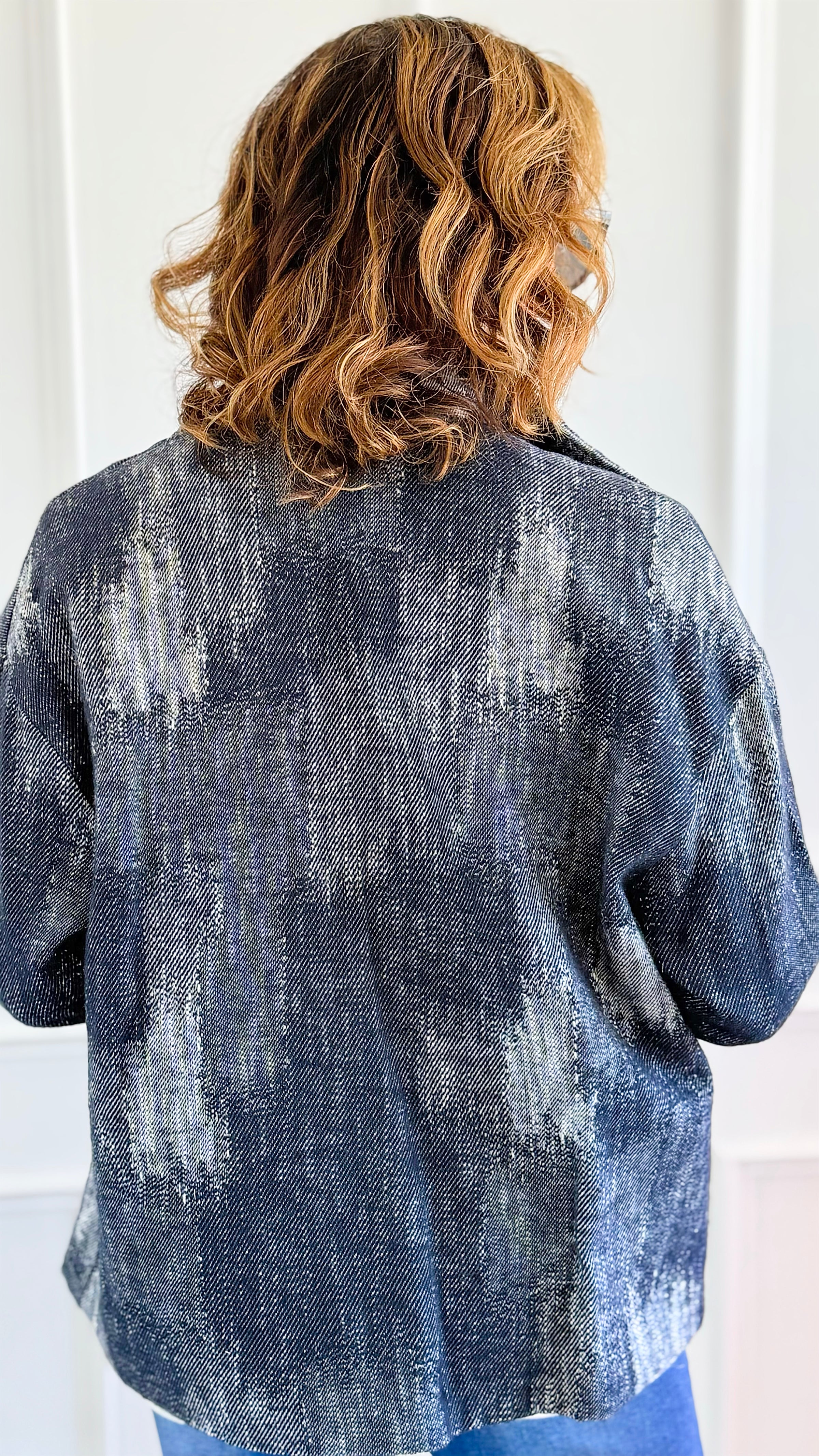 Denim Fade Italian Jacket-160 Jackets-V SKY-Coastal Bloom Boutique, find the trendiest versions of the popular styles and looks Located in Indialantic, FL