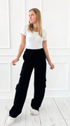 Born to Roam High Waisted Cargo Pant - Black-200 Dresses/Jumpsuits/Rompers-White Birch-Coastal Bloom Boutique, find the trendiest versions of the popular styles and looks Located in Indialantic, FL