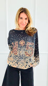 Untamed Number 5 Italian St Tropez Sweater-140 Sweaters-Italianissimo-Coastal Bloom Boutique, find the trendiest versions of the popular styles and looks Located in Indialantic, FL