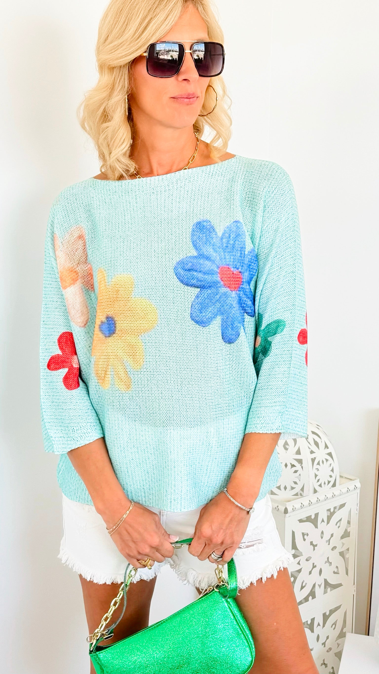 Bright Days Italian St Tropez Sweater - Mint-140 Sweaters-Italianissimo-Coastal Bloom Boutique, find the trendiest versions of the popular styles and looks Located in Indialantic, FL