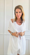 Fringe Pashmina Scarf - Off White-260 Other Accessories-NYW-Coastal Bloom Boutique, find the trendiest versions of the popular styles and looks Located in Indialantic, FL