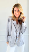 Midnight Luxe Blazer - Silver-160 Jackets-VENTI6 OUTLET-Coastal Bloom Boutique, find the trendiest versions of the popular styles and looks Located in Indialantic, FL