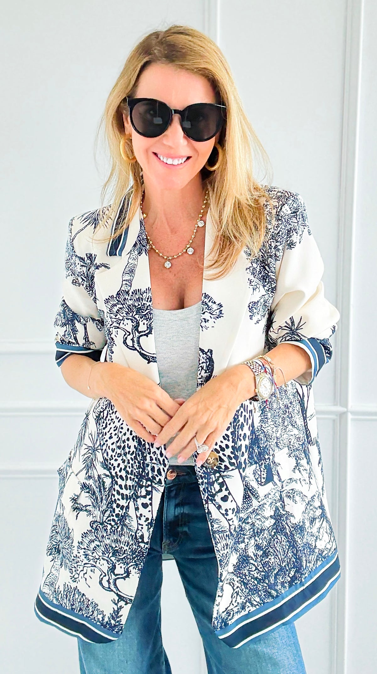 Adorable Majesty Italian Blazer-160 Jackets-Italianissimo-Coastal Bloom Boutique, find the trendiest versions of the popular styles and looks Located in Indialantic, FL