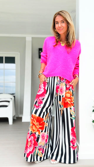 Midnight Bouquet Riviera Italian Pants