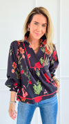Textured Tropic Top-110 Long Sleeve Tops-Umgee-Coastal Bloom Boutique, find the trendiest versions of the popular styles and looks Located in Indialantic, FL