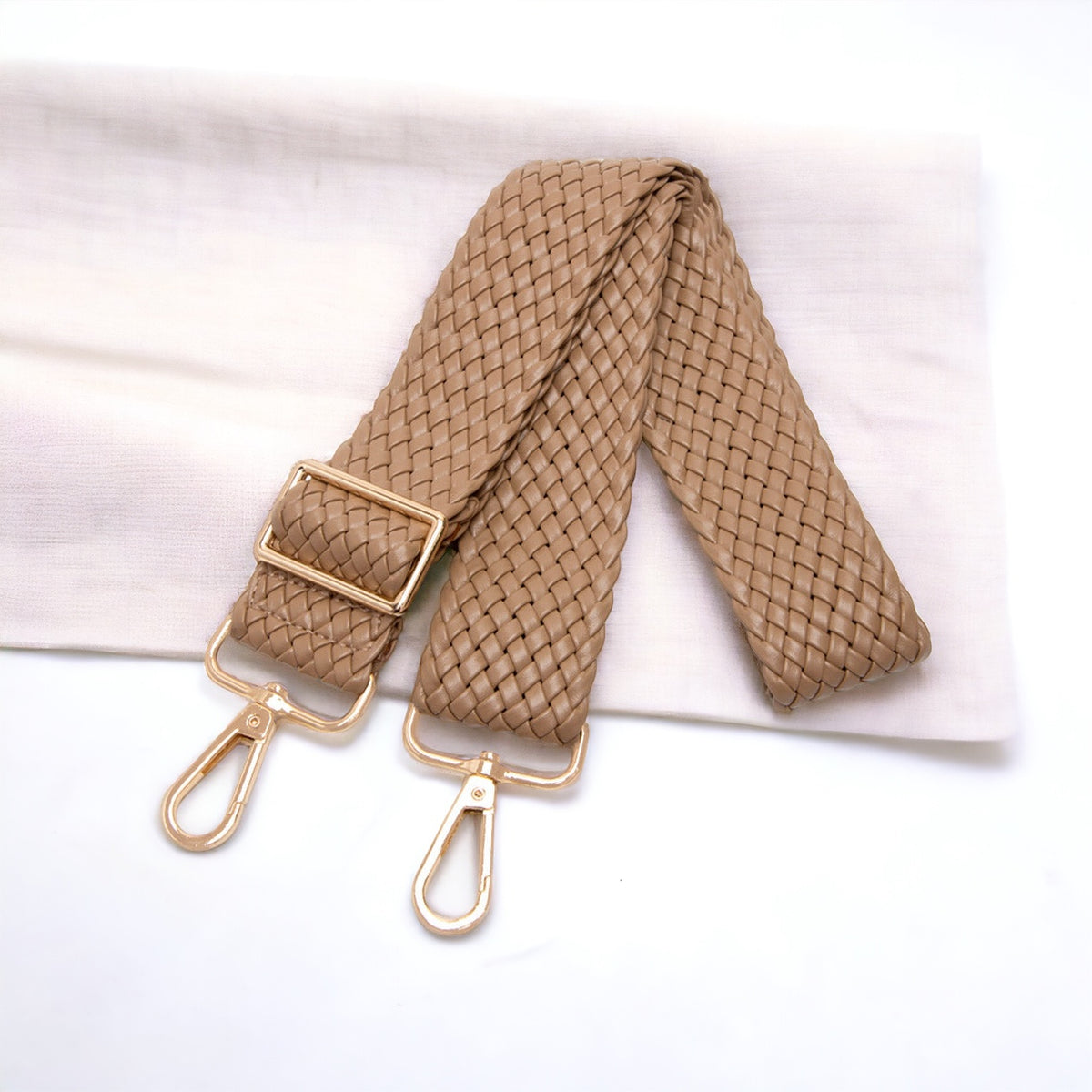 Faux Leather Braided Bag Strap - Camel-260 Other Accessories-Wona Trading-Coastal Bloom Boutique, find the trendiest versions of the popular styles and looks Located in Indialantic, FL