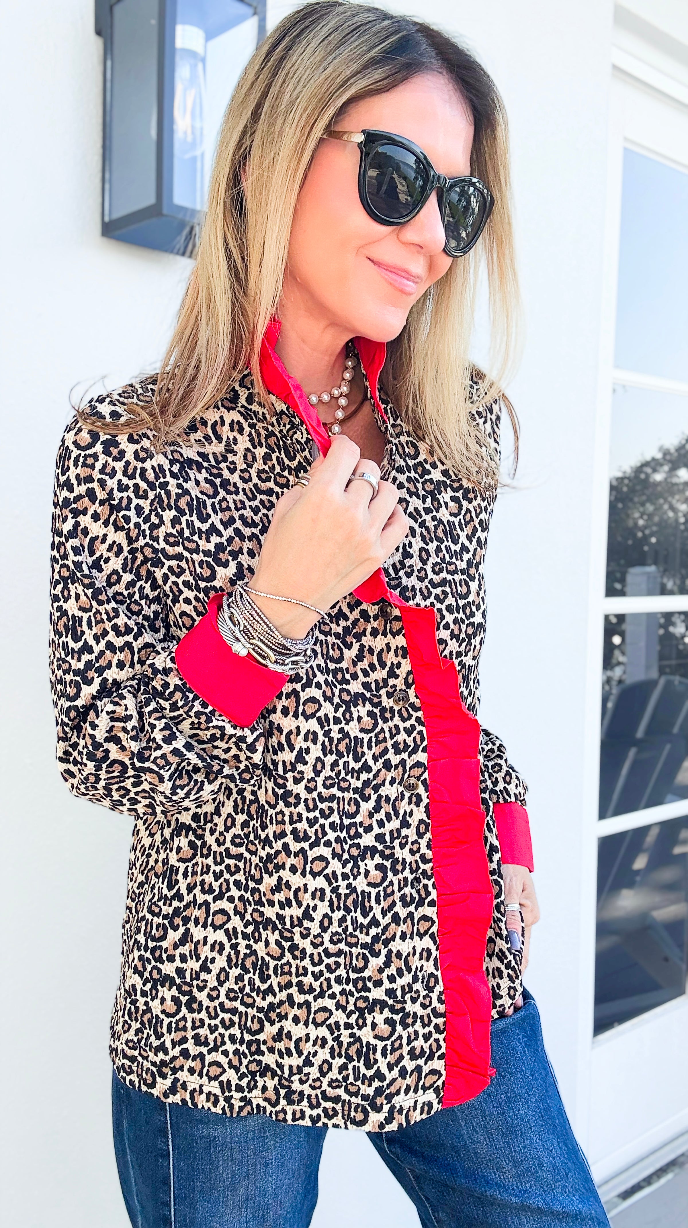 Fierce Ruffle Moment Top-130 Long Sleeve Tops-JODIFL-Coastal Bloom Boutique, find the trendiest versions of the popular styles and looks Located in Indialantic, FL