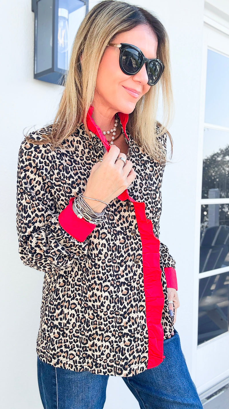 Fierce Ruffle Moment Top-130 Long Sleeve Tops-JODIFL-Coastal Bloom Boutique, find the trendiest versions of the popular styles and looks Located in Indialantic, FL