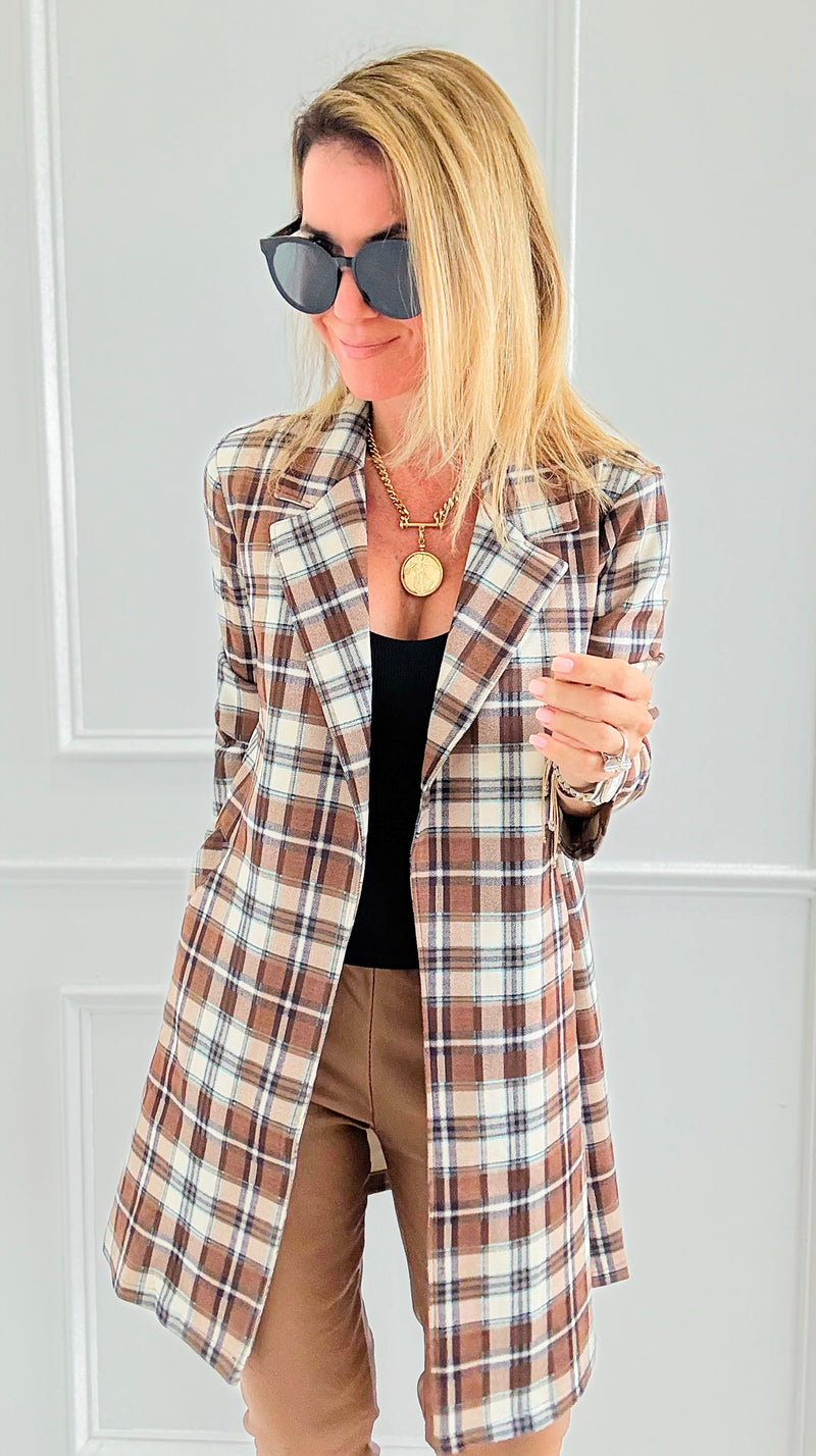 Aspen Drive Plaid Suede Blazer-160 Jackets-Must Have-Coastal Bloom Boutique, find the trendiest versions of the popular styles and looks Located in Indialantic, FL