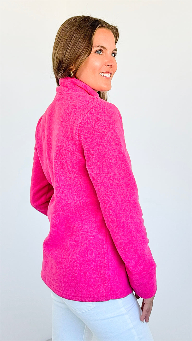 Penelope High-Neck Zip-Up - Hot Pink-160 Jackets-ARYEH-Coastal Bloom Boutique, find the trendiest versions of the popular styles and looks Located in Indialantic, FL