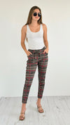 Plaid Wish List Italian Joggers- Dark Taupe-pants-Italianissimo-Coastal Bloom Boutique, find the trendiest versions of the popular styles and looks Located in Indialantic, FL