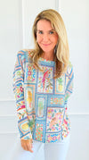Tropical Windows Italian St Tropez Sweater-140 Sweaters-SORPRESA-Coastal Bloom Boutique, find the trendiest versions of the popular styles and looks Located in Indialantic, FL
