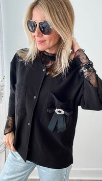 Lace Pocket Button Up Kylie Cardigan-160 Jackets-Joh Apparel-Coastal Bloom Boutique, find the trendiest versions of the popular styles and looks Located in Indialantic, FL