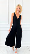 Moonlight Stroll Surplice Jumpsuit-200 Dresses/Jumpsuits/Rompers-Zenana-Coastal Bloom Boutique, find the trendiest versions of the popular styles and looks Located in Indialantic, FL