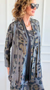 Starry Nights Printed Metallic Cardigan-Leo-150 Cardigans/Layers-Origami Fashion Inc-Coastal Bloom Boutique, find the trendiest versions of the popular styles and looks Located in Indialantic, FL