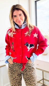 Puppy Love Knit Cardigan Sweater