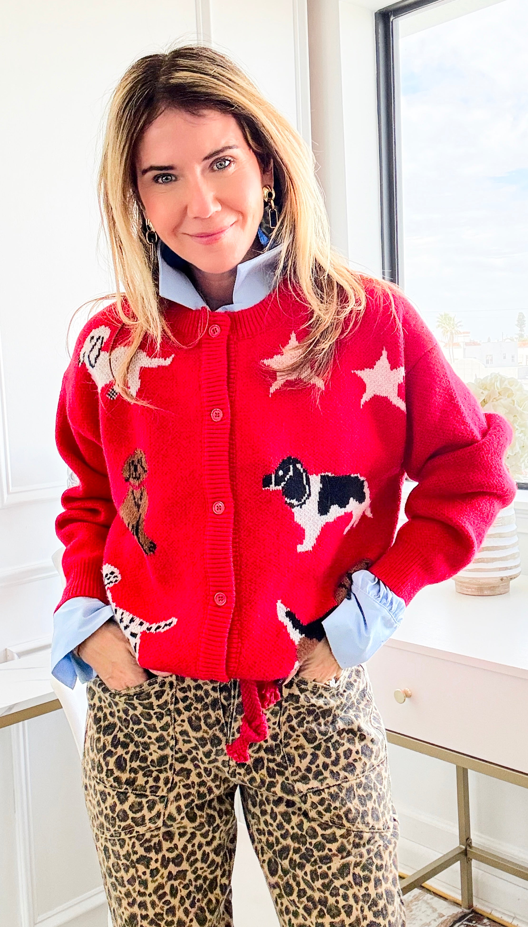 Puppy Love Knit Cardigan Sweater