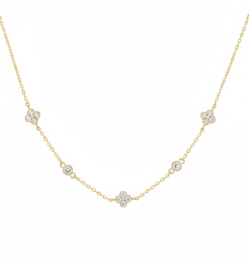 Dainty Clover Accent Necklace-230 Jewelry-GS JEWELRY-Coastal Bloom Boutique, find the trendiest versions of the popular styles and looks Located in Indialantic, FL