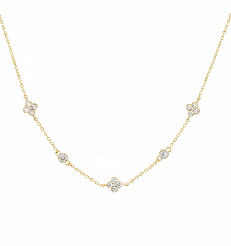 Dainty Clover Accent Necklace-230 Jewelry-GS JEWELRY-Coastal Bloom Boutique, find the trendiest versions of the popular styles and looks Located in Indialantic, FL
