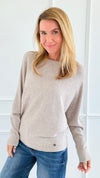 Ribbed Italian Pullover- Mocha-140 Sweaters-Italianissimo-Coastal Bloom Boutique, find the trendiest versions of the popular styles and looks Located in Indialantic, FL