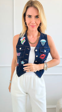 Custom CB Coney Island Denim Vest-100 Sleeveless Tops-Holly / Edit By Nine-Coastal Bloom Boutique, find the trendiest versions of the popular styles and looks Located in Indialantic, FL