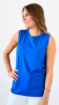 Timeless Essential Tank Top - Royal Blue-100 Sleeveless Tops-Tres Bien-Coastal Bloom Boutique, find the trendiest versions of the popular styles and looks Located in Indialantic, FL