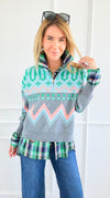 Desert Echo Mock Zip Sweater-140 Sweaters-&MERCI-Coastal Bloom Boutique, find the trendiest versions of the popular styles and looks Located in Indialantic, FL