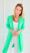 Breeze Italian Cardigan- Neon Green-150 Cardigan Layers-PROFITER-Coastal Bloom Boutique, find the trendiest versions of the popular styles and looks Located in Indialantic, FL
