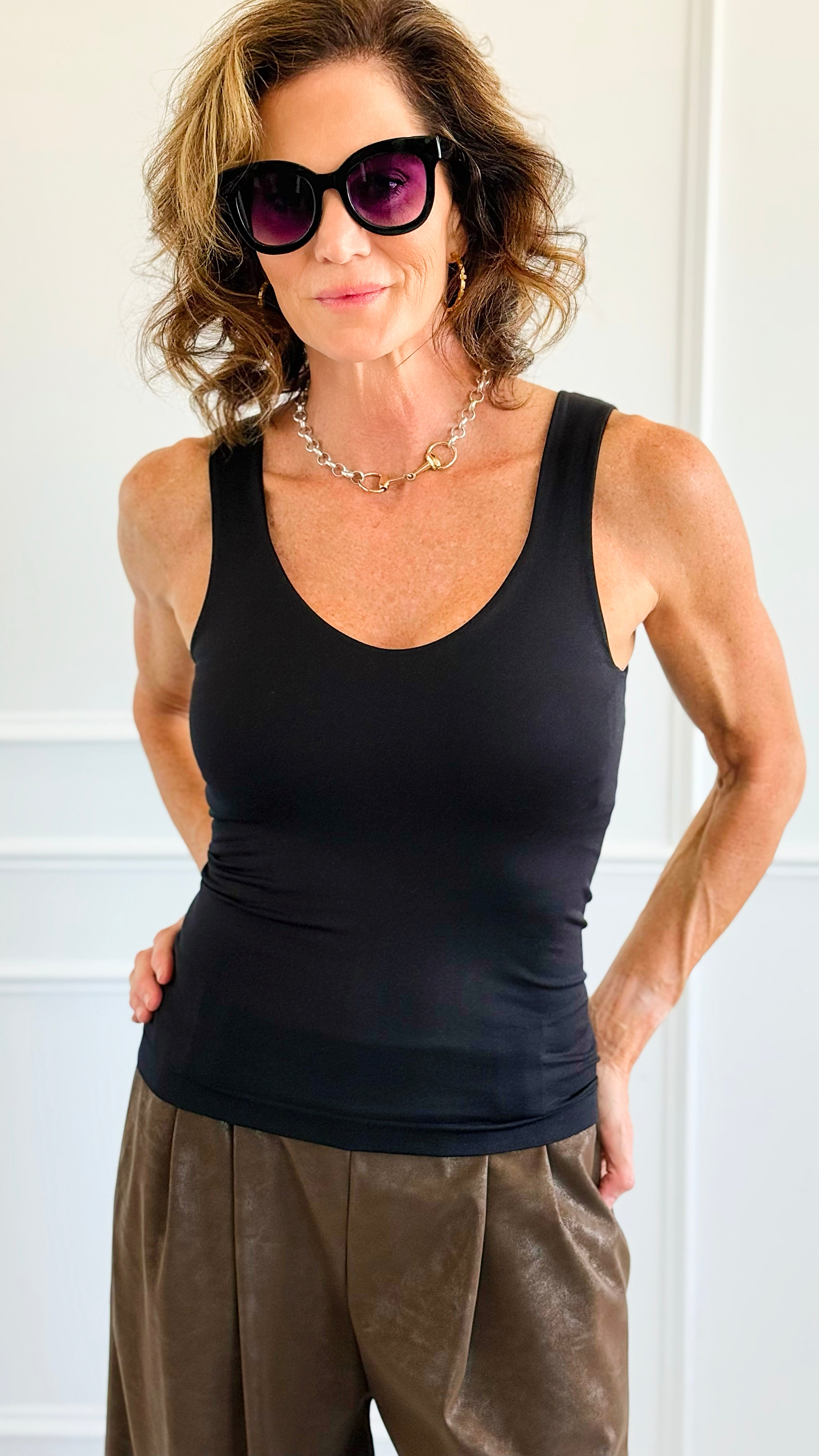 Smooth & Seamless Tank Top- Black-100 Sleeveless Tops-Zenana-Coastal Bloom Boutique, find the trendiest versions of the popular styles and looks Located in Indialantic, FL