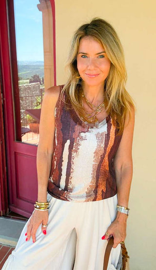 Mocha Mirage Italian Knit Tank Top
