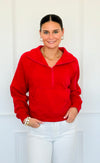 Mist Over Capri Sweatshirt - Ruby-130 Long Sleeve Tops-Zenana-Coastal Bloom Boutique, find the trendiest versions of the popular styles and looks Located in Indialantic, FL