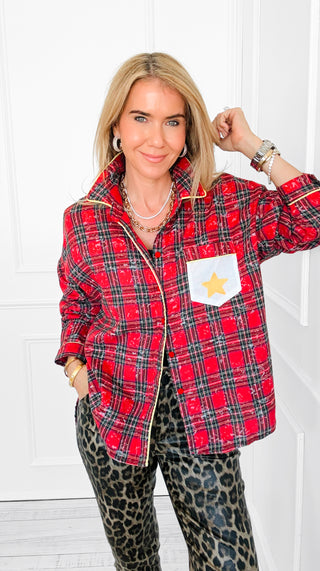 Starlight Plaid Button Front Shirt