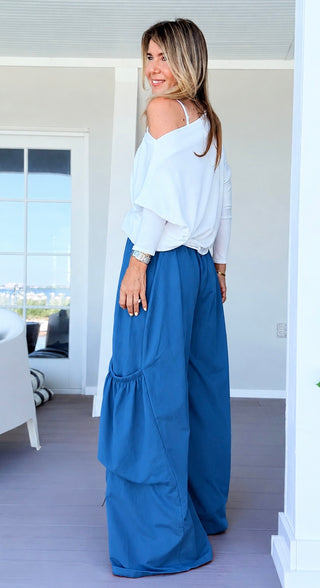 Moon Big Pocket Italian Pants - Cobalt Blue