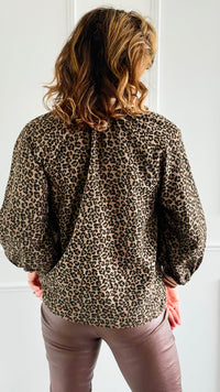 Wild Side Quarter-Zip Top-130 Long Sleeve Tops-ENTRO-Coastal Bloom Boutique, find the trendiest versions of the popular styles and looks Located in Indialantic, FL