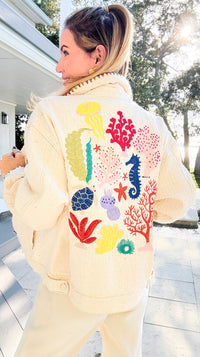 Whispered Trim Textured Jacket-160 Jackets-LA ROS-Coastal Bloom Boutique, find the trendiest versions of the popular styles and looks Located in Indialantic, FL