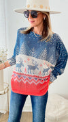 Italian St Tropez Holiday Moose Sweater-140 Sweaters-Germany-Coastal Bloom Boutique, find the trendiest versions of the popular styles and looks Located in Indialantic, FL