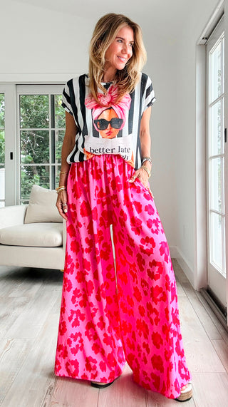 Hibiscus Kiss Kapri Italian Pants