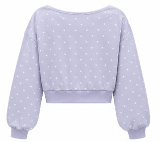 Polka Dot Off-Shoulder Top - Lt Blue