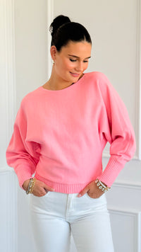 Sunday Muse Dolman Knit Sweater - Bubble Gum-140 Sweaters-she + sky-Coastal Bloom Boutique, find the trendiest versions of the popular styles and looks Located in Indialantic, FL