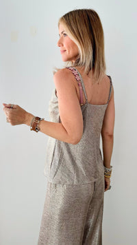 On The Town Cowl Neck Top - Champagne-100 Sleeveless Tops-skies are blue-Coastal Bloom Boutique, find the trendiest versions of the popular styles and looks Located in Indialantic, FL