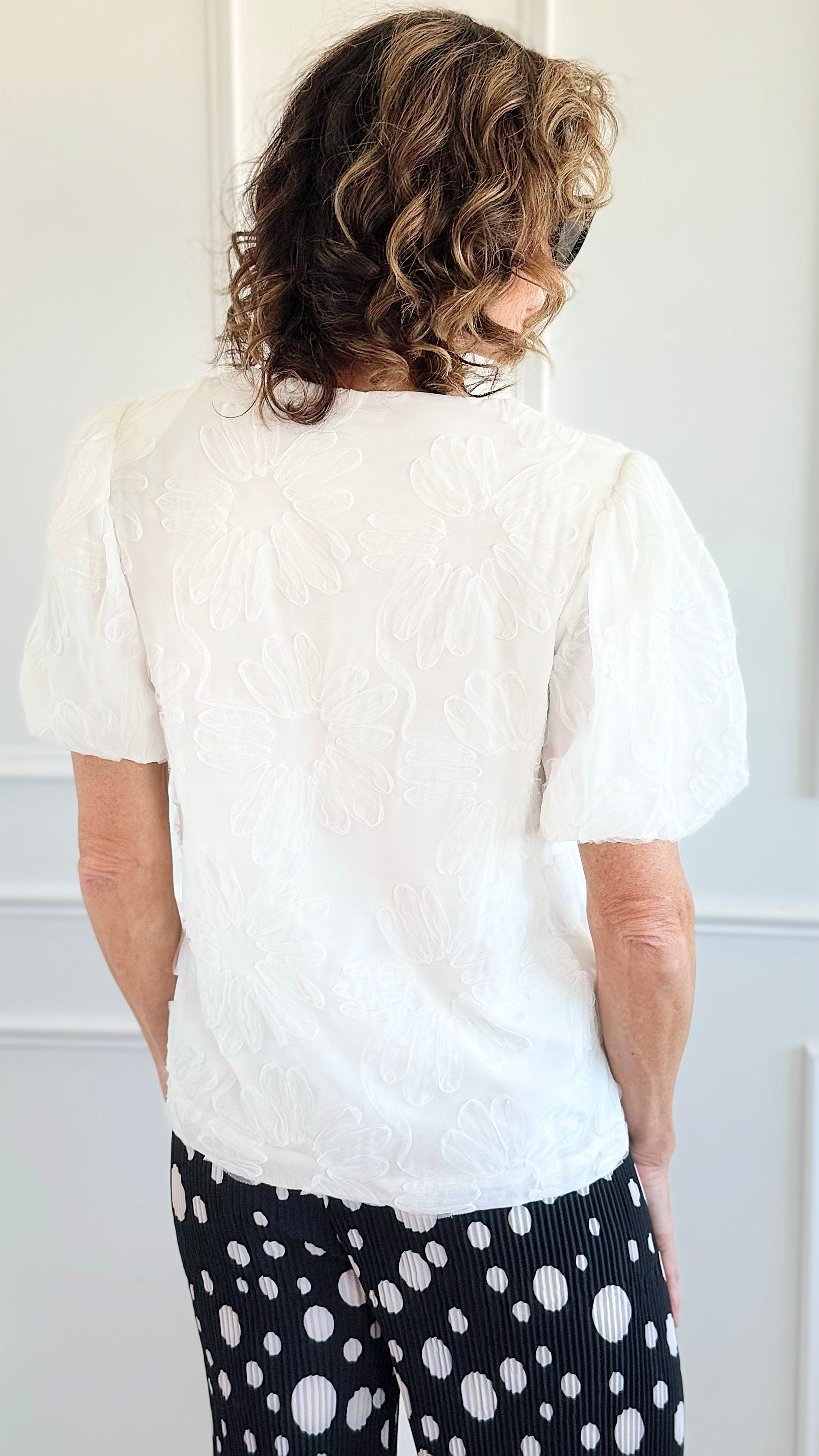 Camellia Crush Puff Blouse - JOH-110 Short Sleeve Tops-Joh Apparel-Coastal Bloom Boutique, find the trendiest versions of the popular styles and looks Located in Indialantic, FL