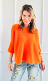 Pure Comfort Italian Sweater- Orange-140 Sweaters-Italianissimo-Coastal Bloom Boutique, find the trendiest versions of the popular styles and looks Located in Indialantic, FL