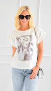 Always Smile Italian Graphic Tee-110 Short Sleeve Tops-FIRSTAGE-Coastal Bloom Boutique, find the trendiest versions of the popular styles and looks Located in Indialantic, FL