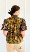Wild Bloom Puff Sleeve Top-110 Short Sleeve Tops-VOY-Coastal Bloom Boutique, find the trendiest versions of the popular styles and looks Located in Indialantic, FL