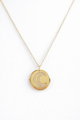 Micropave  Moon Pendant